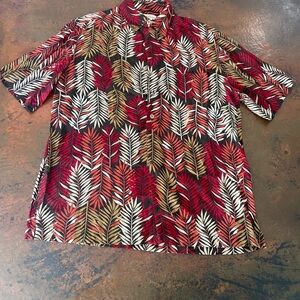 Men's Tropical Leaf Print Shirt Caribbean Brand